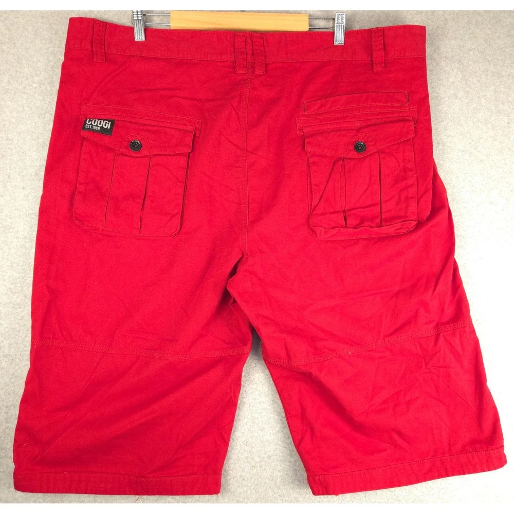 Coogi Mens Red Cargo Shorts Size 46 Cotton Twill Embroidered Logo‎ C52714SHXX